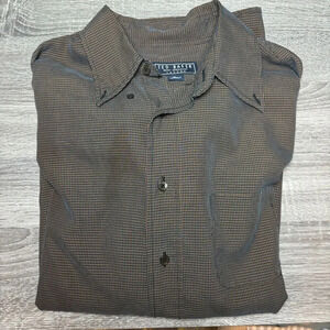 Ted Baker Men's Long Sleeve Dress Shirt Brown Check Print Size 4